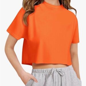 Girls Crop Tee - Orange
